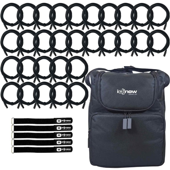 (30) 10FT Sure-Fit DMX Connecting Cables with Carry Case Accessories Package