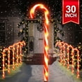thumbnail image 1 of 30" 10PK 120LED Christmas Candy Cane Pathway Lights Outdoor Yard Decoration 8 Lighting Modes Flashing Outdoor Thicken Lighted Christmas Candy Decor for Garden, 1 of 8