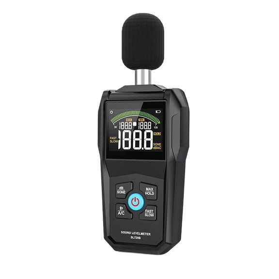 30-130dB Noise Meter Display Color Backlit Display Fast Slow Sampling Rate Capacitive Microphone Sound Level Monitor
