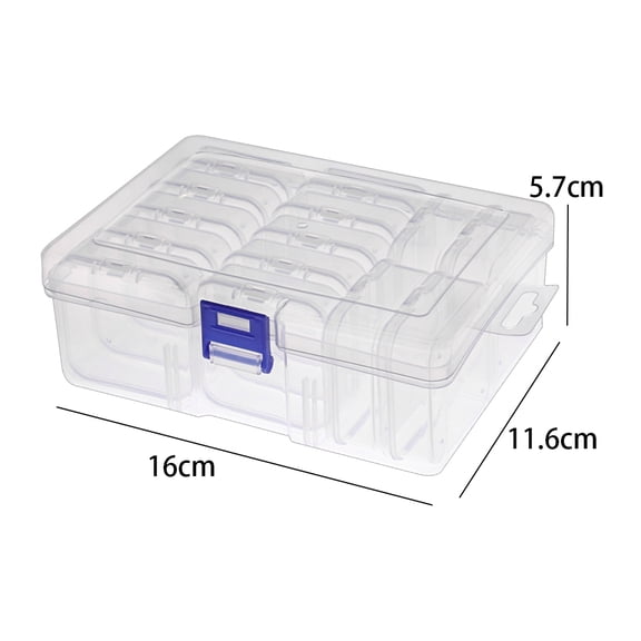 30/14x Clear Rhinestone Boxes Plastic Organizer 5D Nail Art Accessories Containers Art Craft Bead Seed Jewelry Tabletop Storage