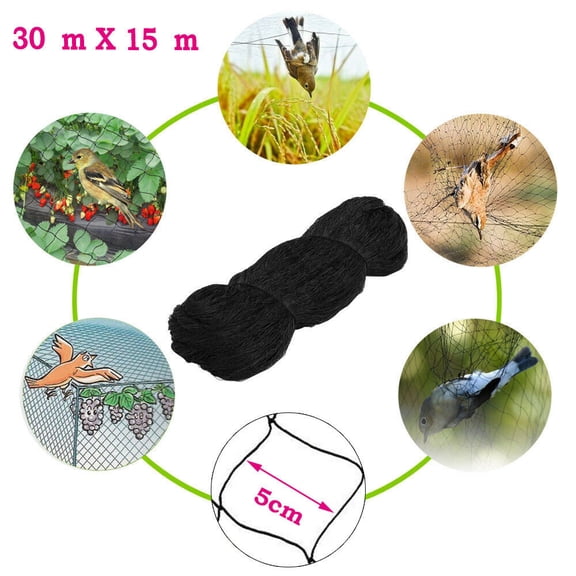 30*15 M Polyester Anti Bird Netting Garden Net Black Poultry Aviary Barrier Net for Garden Netting Pond Netting