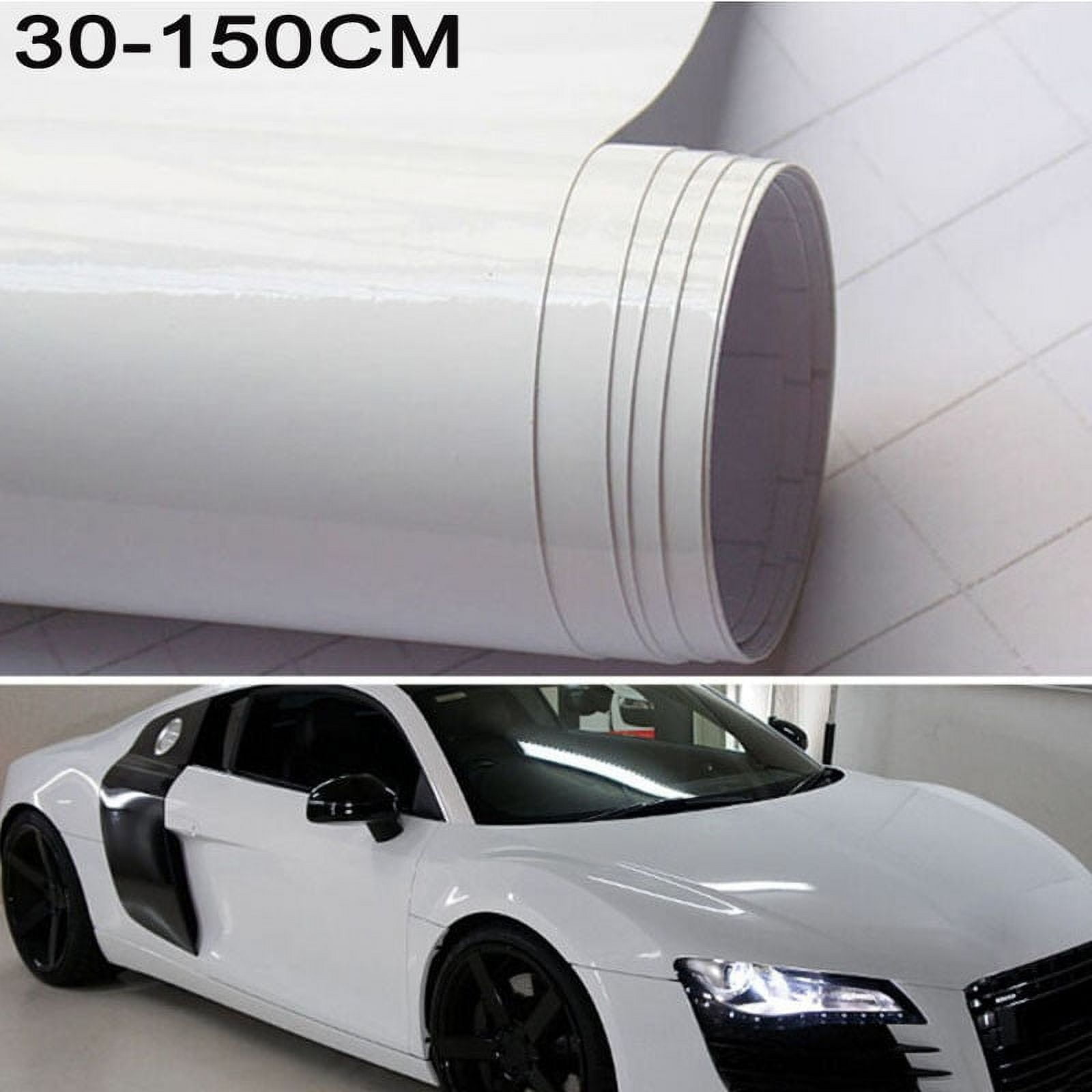 30*150CM Car Gloss White Vinyl Film Wrap Sticker Decal Air Bubble Free ...