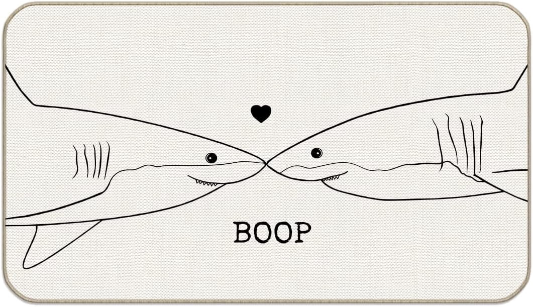 30*17inches Funny Cute Sharks Boop Door Mat,Decorative Home Indoor ...