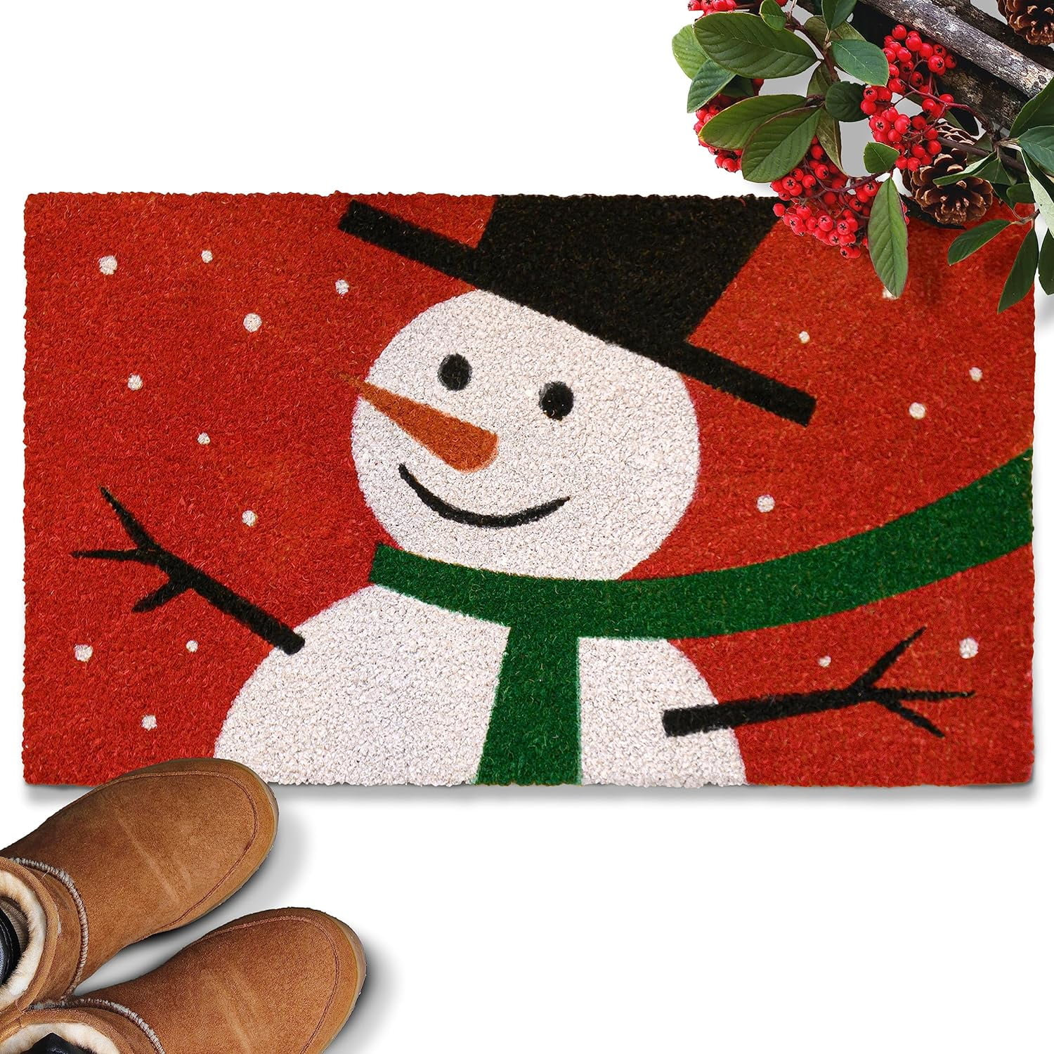 30*17inches Snowman Doormat , Snowman Door Mat Outdoor, Merry Christmas Door Mat Coir, Christmas Door Mat Funny, Christmas Mats Front Door, Snowman Rug, Snowman Welcome Mat