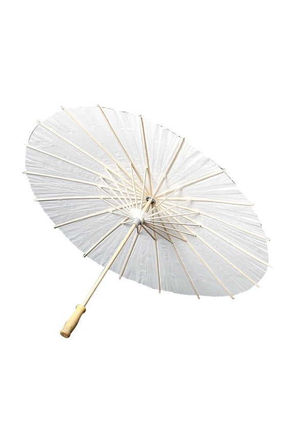 30-1PCS White Paper Parasol Umbrellas DIY Photo Cosplay Prop Bamboo Umbrella For Wedding Party Summer Beach Decor