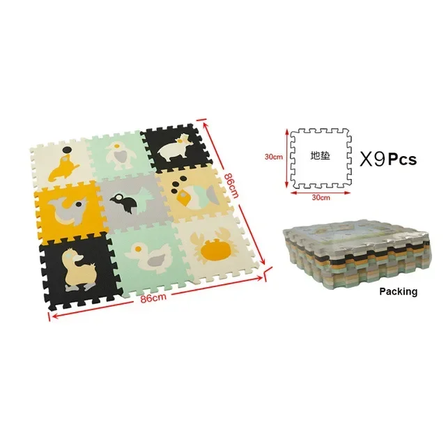 30*1cm Cartoon Animal Pattern Play Mats Puzzles EVA Foam Floor Pad For Children Baby Play Gym Crawling Mats Toddler Carpet Gifts
