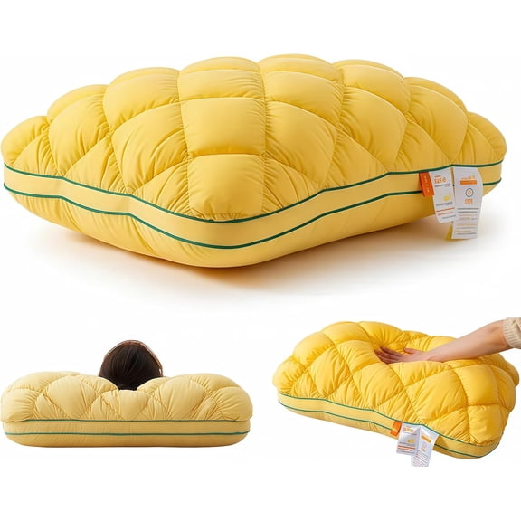 30×20 Inch Pineapple Cloud-Like Pillow, Pineapple Pillow | Soft & Supportive Balance Design | Ideal for Back and Side Sleepers
