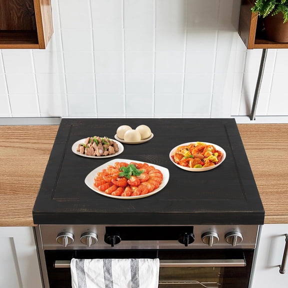 Rustic Pine Wood Stovetop Cover 30x22 inch Serving Tray Extra Counter Space
