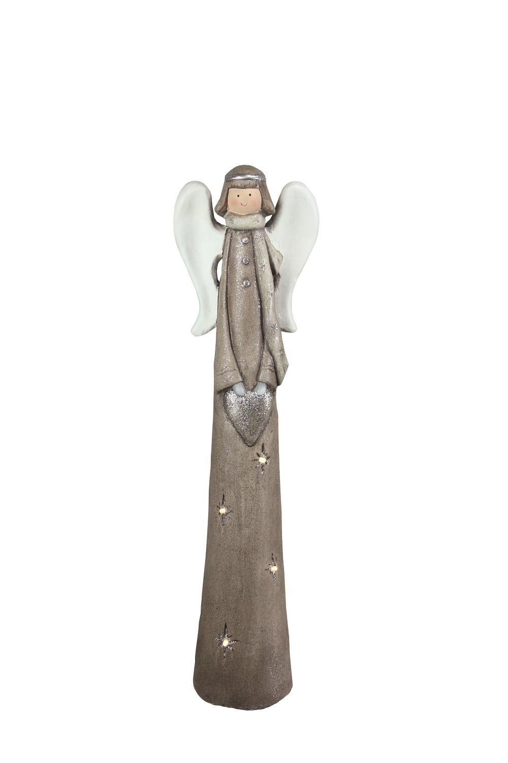 30.25" LED Lighted Eco-Friendly Angel with Heart Christmas Tabletop Figure