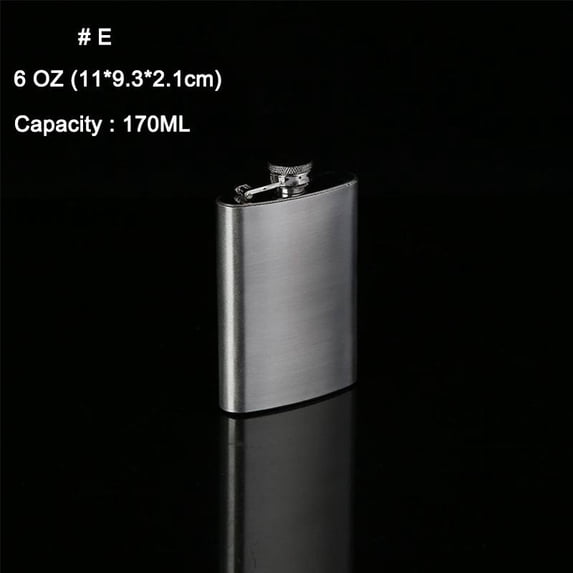 30-285ml Stainless Steel Hip Liquor Whiskey Alcohol Flask Cap Pocket Wine Bottle