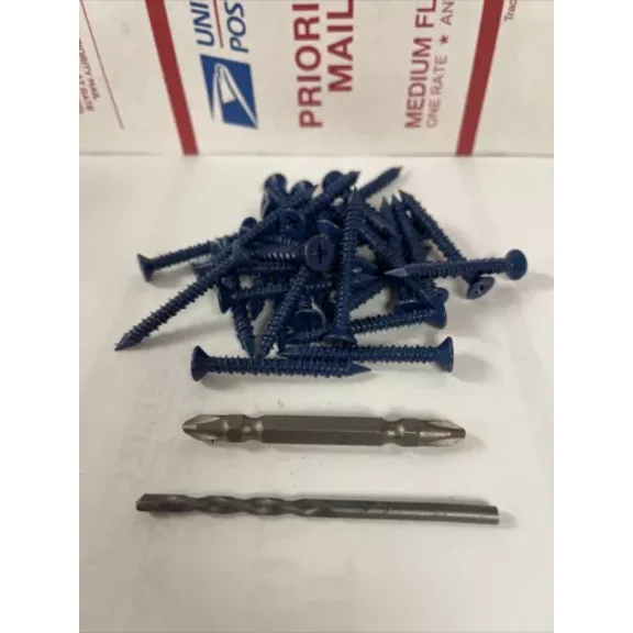 (30) 3/16"X1-3/4 Concrete/Masonry Screw Anchors (Tapcon) Phillip & Drill Bit