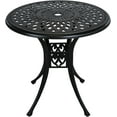 thumbnail image 1 of 30.3 Inch Round Patio Table Cast Aluminum Patio Table,Metal Patio Dining Table with Umbrella Hole,All Weather Outdoor Bistro Dining Table for Backyard, Garden, Balcony, Black, 1 of 7