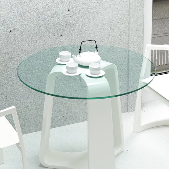 30*30*0.24" Tempered Glass Table Top, Clear, Polished Edge, To Wear, Heat, Corrosion, Impact, Convenient For Cleaning, Dining, Office, Patio Tables 1/4" Thick 30" Square, Glossy And Reliable, Wear ,