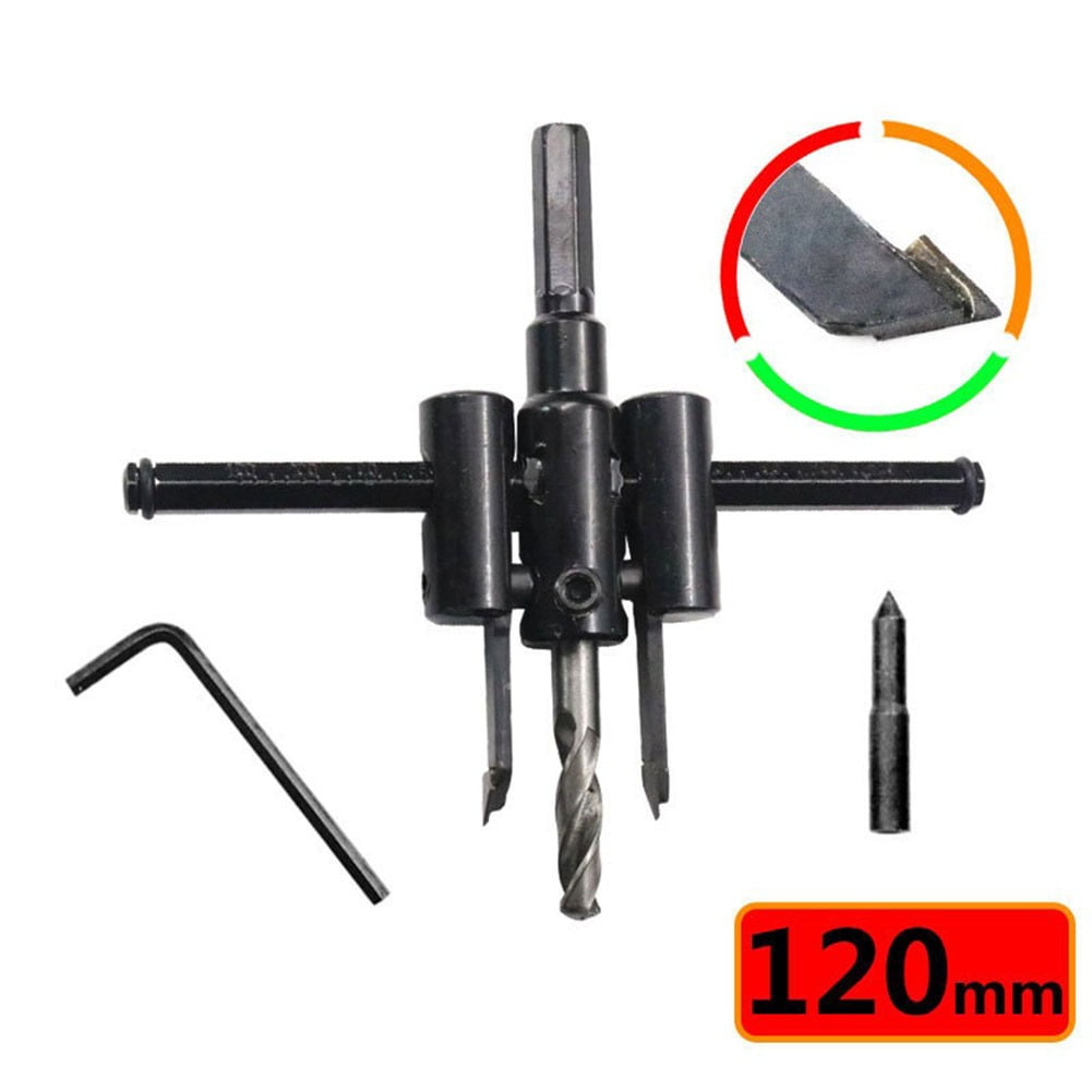 30-300mm Adjustable Wood Circle Hole Cutting Drill Bit 30mm Depth Alloy ...