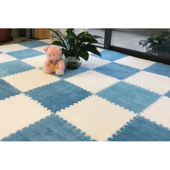 30*30CM Soft Plush Children Kids Rug Play Mat Puzzle Carpet Warm Playmat Interlocking Exercise Tiles Floor Carpet Decoration Mat