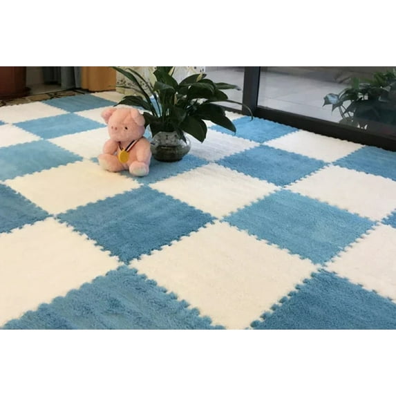 30*30CM Soft Plush Children Kids Rug Play Mat Puzzle Carpet Warm Playmat Interlocking Exercise Tiles Floor Carpet Decoration Mat