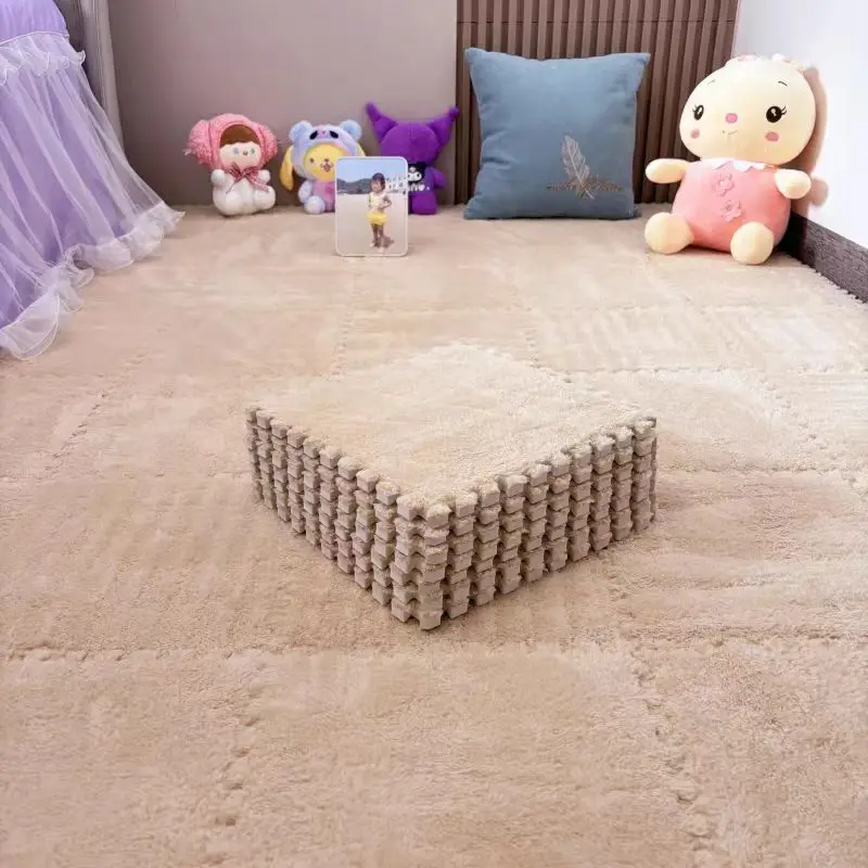 30*30CM Soft Plush Kids Carpet Baby Play Mat 10PCS Puzzle Carpet Warm Playmat Interlocking Exercise Tiles Foam Children's Mat