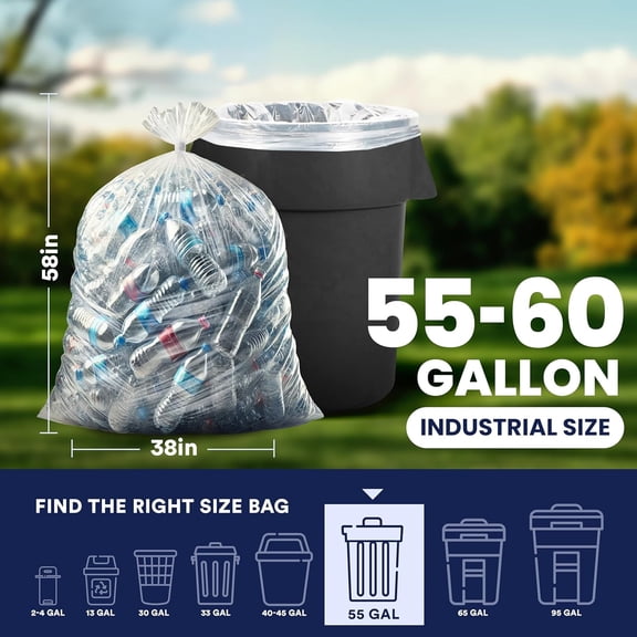 30-33 Gallon Trash Bags Heavy Duty | 250 Bags Mega-ValuePack | Black Large Trash Bags 30 Gallon - 32 Gallon - 33 Gallon