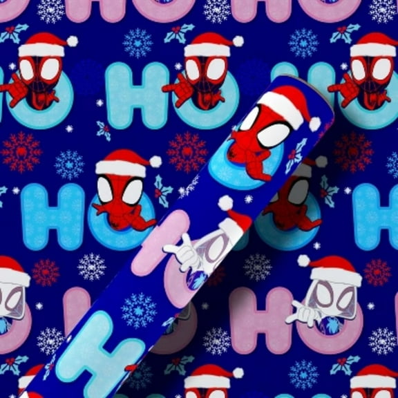 30" 40sq ft Christmas Roll Wrap Spidey & Friends