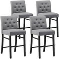 30" Counter Height Stools Set of 4 & 2 with Back Fabric Barstools
