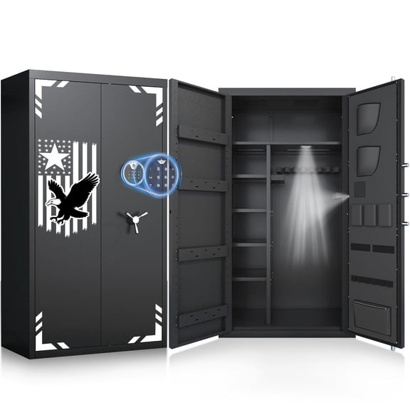 30-35 Gun Safe,Large Gun Safe for home,Unassembled Gun Safe with Adjustable Shelf & Gun Rack, Gun Safe for Home and Shotgun, Gun Cabinet with Mute Function & Dual Alarm