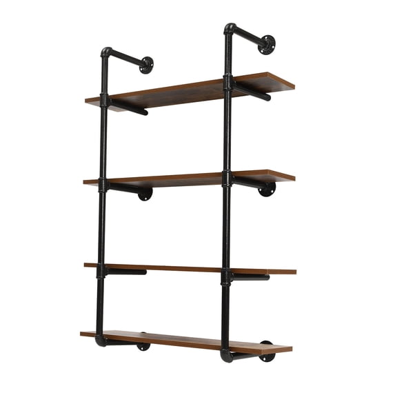 30"/36" Industrial Pipe Shelf Wall Mounted Shelving Hanging Floating Rustic Wood Shelf Wall Rack Storage Shelf