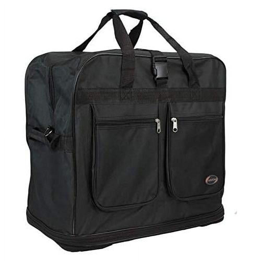 30" 36" Rolling Wheeled Duffel Bag Spinner Suitcase Luggage Expandable (Black, 30")