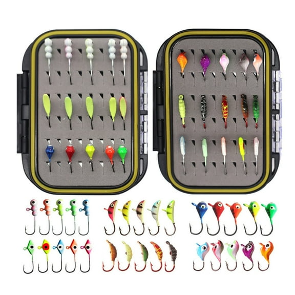 30/36pcs Winter Ice Fishing Jig Set Ice Fishing Lure Set Sinking Metal Jigging Hard Baits Ice Fishing Gear Small Baits