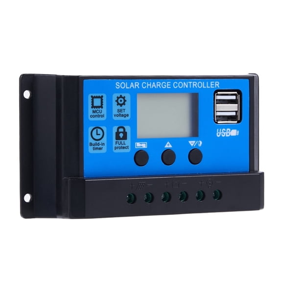 30/40/50/60A PWM Solar Charge Controller Dual 5V USB LCD Display 12/24/36/48/60VAuto Solar Cell Panel Charger Regulator ,Stable & Reliable - 30A_12V 24V