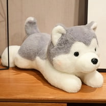 30/40CM Cute Husky Dog Plush Toy Stuffed Animal Soft Kawaii Lying Brown Pet Puppy Pillow Doll Toys for Xmas Gift