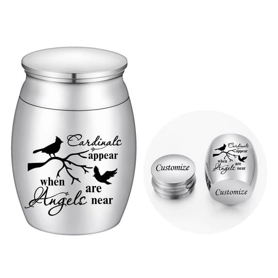 30*40mm Small Cremation Keepsake Urn for Human Pet Ashes Holder Miniature Memorial Urn - Cardinals Appear When Angels Are Near