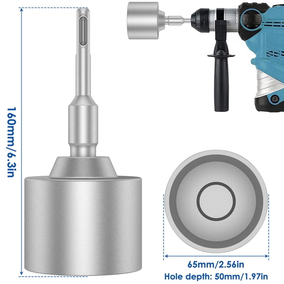 30/45/65mm Heavy Duty SDS-Plus T Post Ground Rod Driver Tool Forged Steel Drill Bit Driver Durable Hammer Drill Rod Converter