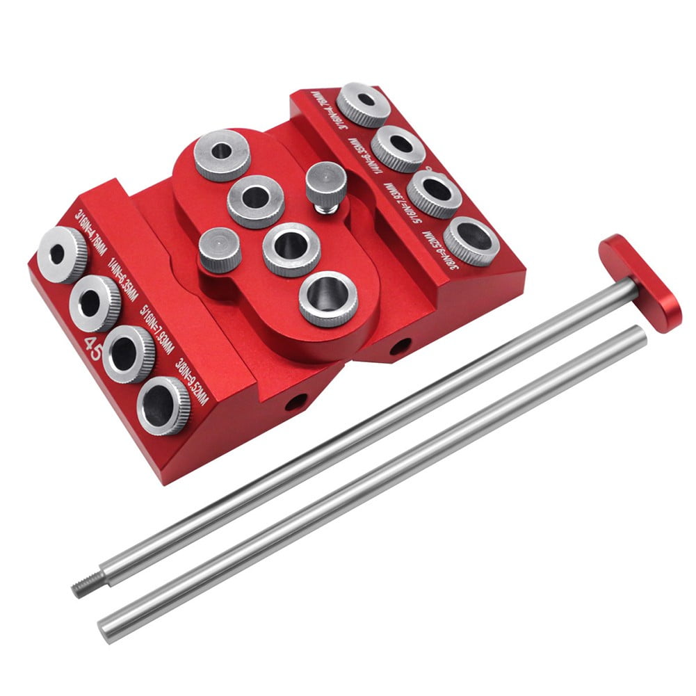 30 45 90 Degree Angle Drill Guide Hole Doweling Jig Metal Angled