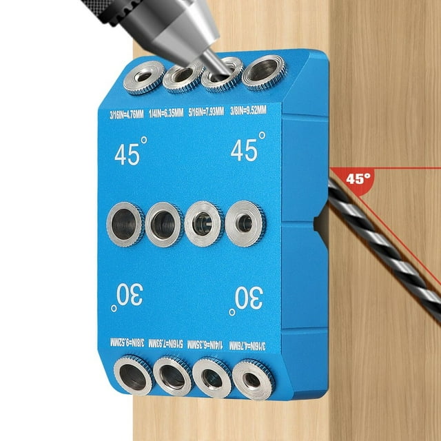 30 45 90 Degree Drill Jig, Aluminium Alloy Angled Drill Guide, Angled