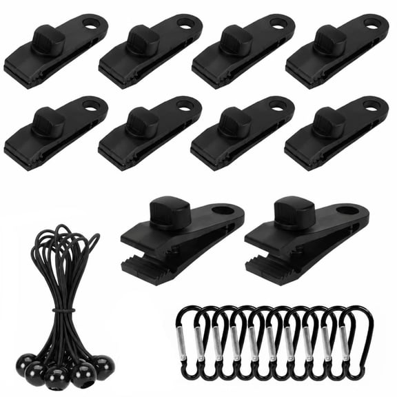 30/45pcs Waterproof Heavy-Duty Tent Clip Set,Locking Plastic Clips for Camping, RV Awning & Pool Covers