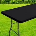 thumbnail image 1 of 30*48 Inch Elastic Stretch Fitted Tablecloth For Rectangle Tables Outdoor Camping Banquet Washable Patio Table Cover 1 Piece Black, 1 of 7