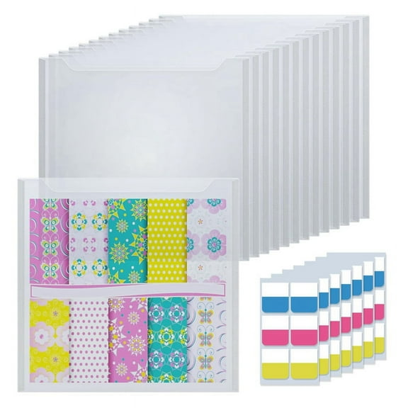 30.48X30.48cm Paper Storage, 50Pcs Clear Scrapbook Paper Storage Organizer Box for Paper Drawing Photos and Cardstock