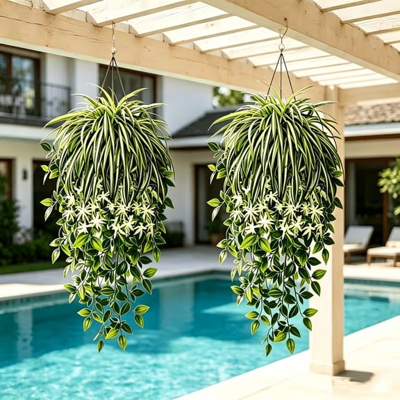 30.5 Inch Artificial Hanging Chlorophytum, Simulated Comosum Silk Plastic Fake Chlorophytum Trailing Greenery Grass, No Maintenance Wall Hanging Decor for Home Wedding Office Garden Decor, 1 Pc