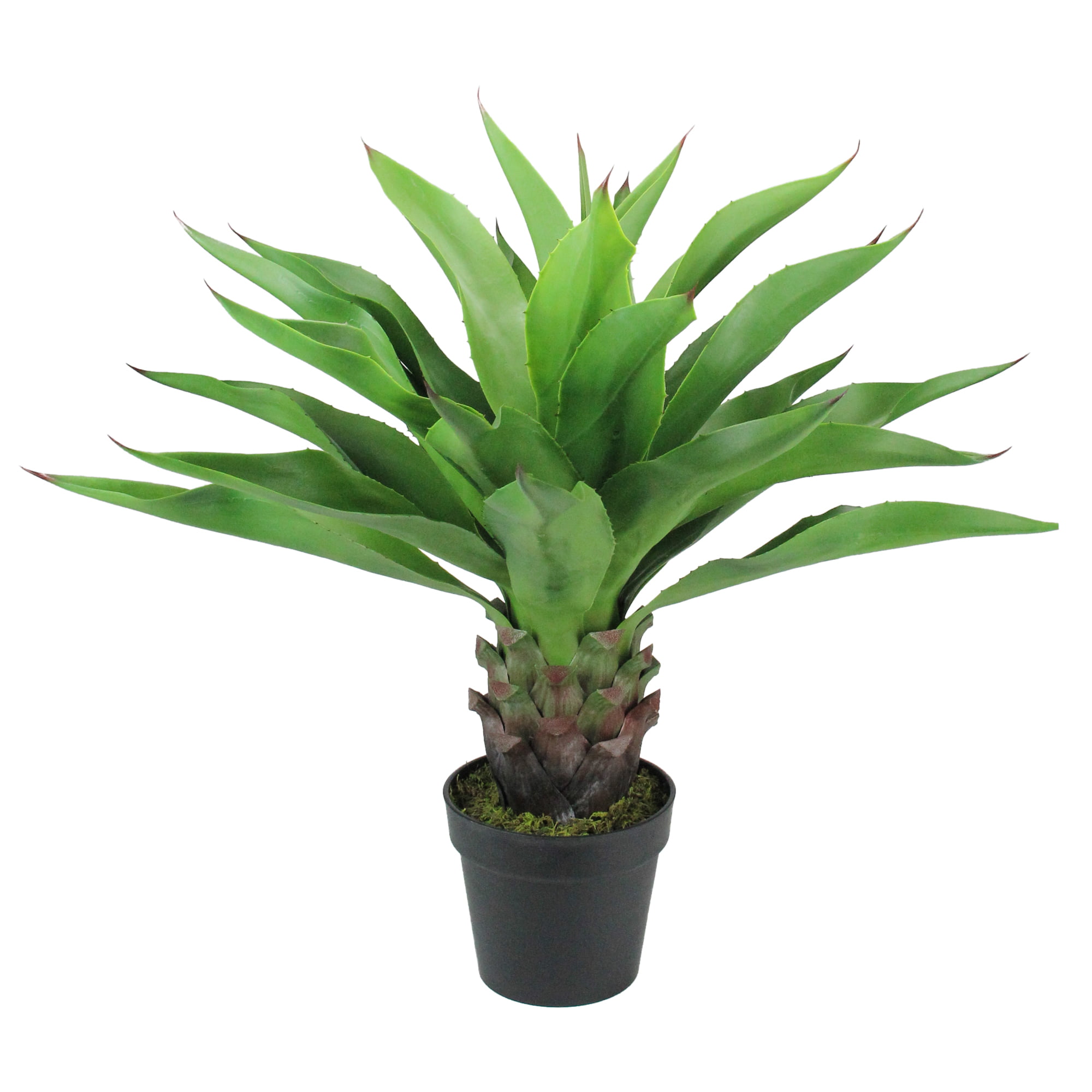 68 in. The Mod Greenhouse Green Artificial Agave Tree in Black Pot Filler Base