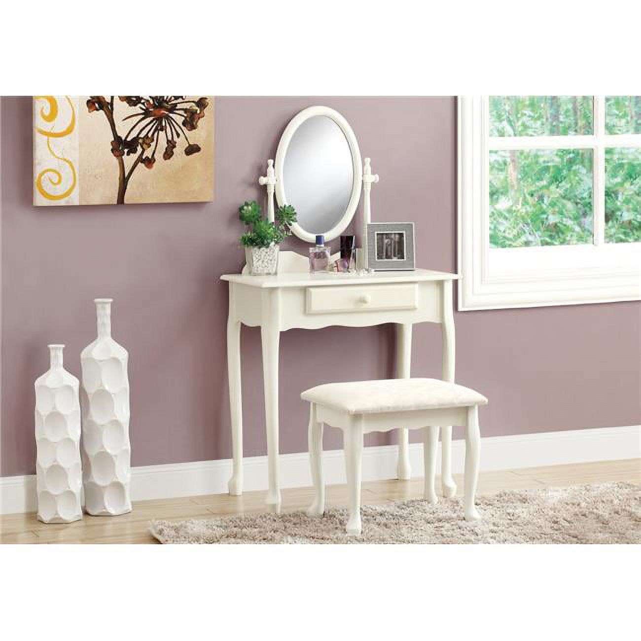 30.5" x 46.5" x 68.75" White, Particle Board Vanity Set 2pcs