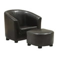 thumbnail image 1 of 30.5" x 33" x 26" Dark Brown Leather Look Chair  Set of 2, 1 of 8