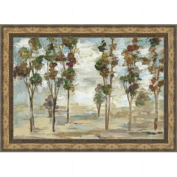 30.5 x 42.5 in. Serene Forest, Framed Textured Fine Art Print - Brown & Bronze
