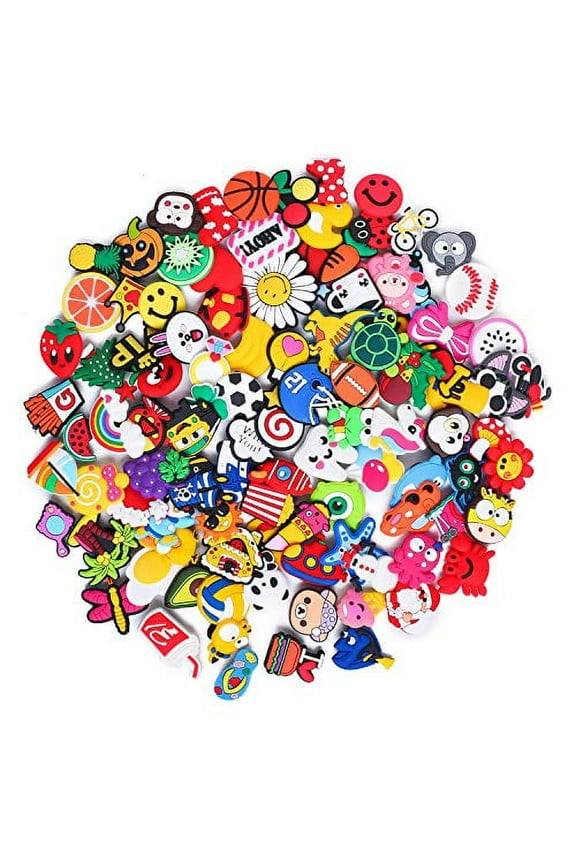 30,50,100,125Pcs Pvc Different Shape Shoe Charms For Croc Clog Shoes Decorations Wristband Bracelet Party Gifts