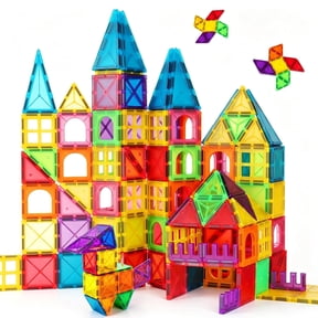 50PCS Magnetic Tiles Building Blocks, Medium Size Colorful Window STEM Toys, Educational Construction Set for Kids 3+, Creative Stacking Play Kit, Ideal Gift for Boys Girls