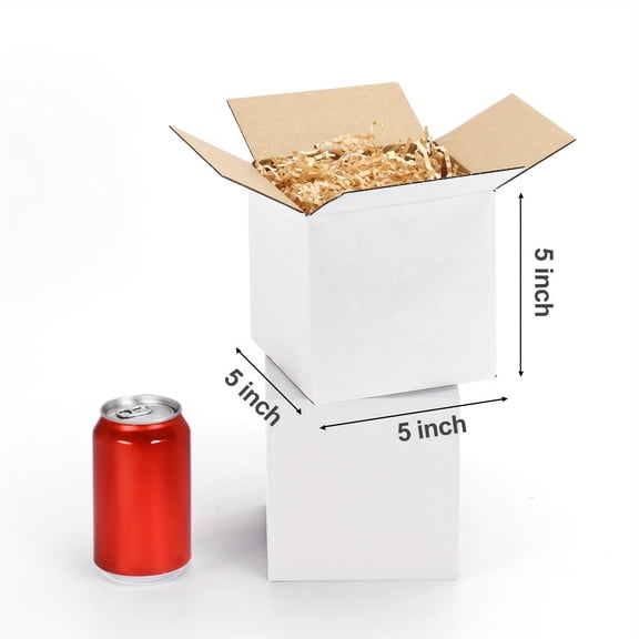 30/50/60pcs White Corrugated Cardboard Shipping Boxes 4-11 Inch, Durable Commercial Transport Boxes for Small Business Packaging, Craft Gift Boxes for Halloween Christmas