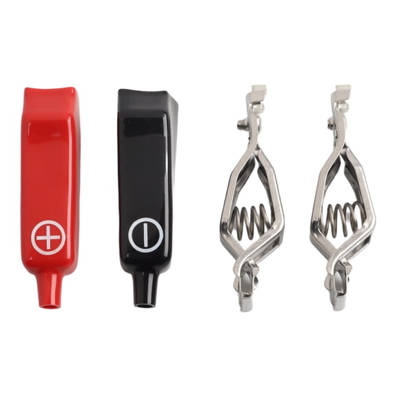 30/50A Spring for Alligator Clamps with Insulating Coating, 304 Stainless Steel Clip for Electrical Circuit Testing, Red Black Silver 4pcs Set