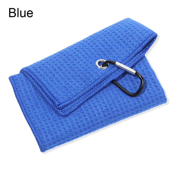 30*50cm Balls Hands High Water Absorption Cleaning Towels Cleans Clubs Golf Towel With Carabiner Hook BLUE