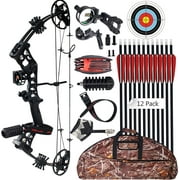 30-55lbs Adult Compound Bow 24"-29.5" Archery Hunting Equipment Max Speed 310fps with Accessories Right Handed
