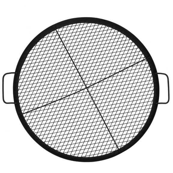 30.5in Foldable Fire Pit Cooking Grill Grate, Round Cooking Grate,X-Marks Fire Pit Grill Cooking Grate,Heavy Duty Steel Campfire BBQ Grill Grid with Handle,Portable Camping Cookware for Outside