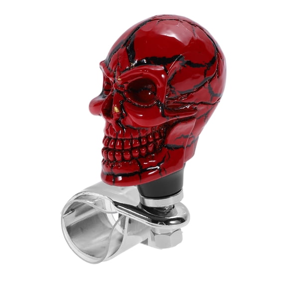 30.5mm Car Steering Wheel knob Small Skull Vehicle Steering Wheel Rotator Ball for SUV Pickup Trucks Semi-Trailers Vans Boats Red 1 Pc